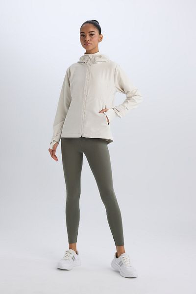 DeFacto Fit Water Repellent Hooded Zippered Flexible Textured Seasonal Spring Coat D6084Ax25Sp