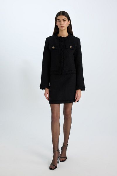 DeFacto Jachetă Blazer Tweed Crop Crew Deck D5040AX24AU