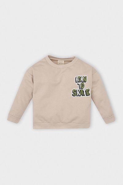 DeFacto Baby Boy Crew Neck Back Φούτερ με στάμπα με μαλακό τρίχωμα μέσα D7589a524wn