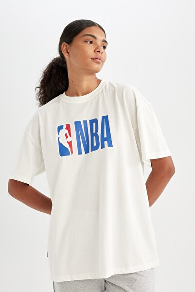 DeFacto Μπλουζάκι NBA Wordmark Oversize - Crew Neck, κοντό μανίκι T5506az24au