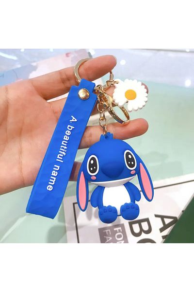 Bizde Ne Yok ki 3D Luxury Large Size Disney Lilo & Stitch Anime Figure Keychain Ornament Accessories