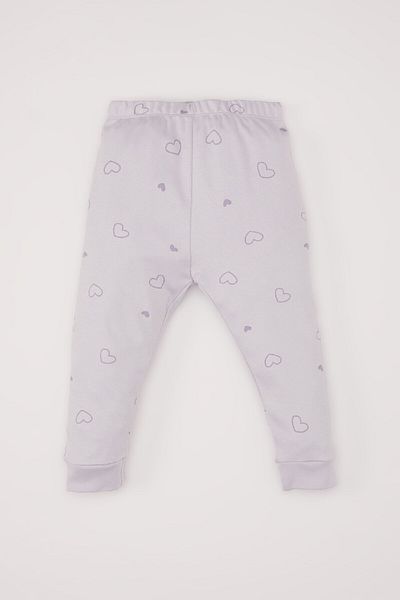 DeFacto Baby Girl Pajamas Set with Rabbit Print - Long Sleeve, Elastic Waist, Long Bottom D7163A524Wn