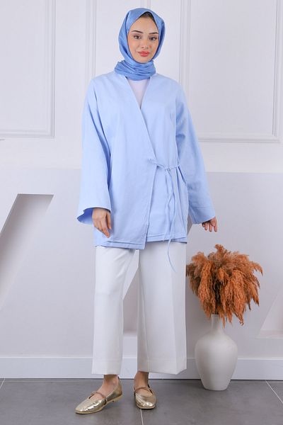 İmajButik Baby Blue Cross δεμένο κιμονό
