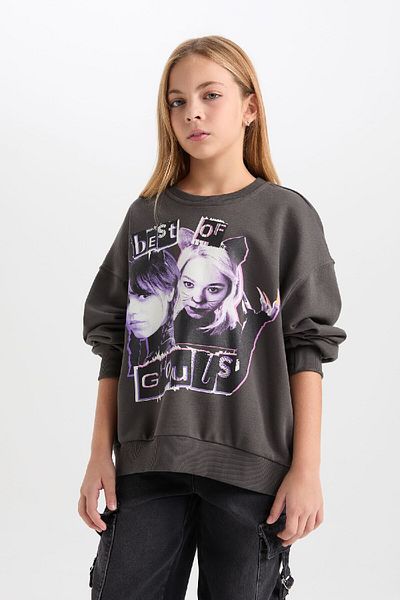 DeFacto Girl's Crew Neck Oversize Sweatshirt - D6063A824Wn