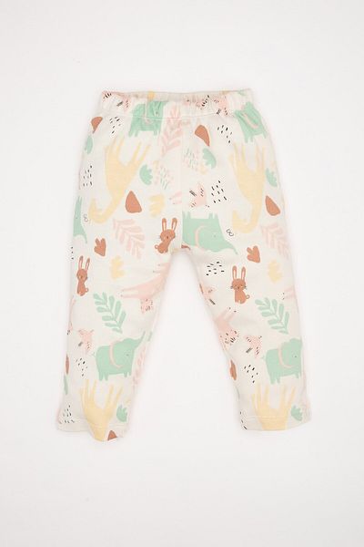 DeFacto Baby Girl Safari Printed Long Sleeve 2-Piece Pajamas Set D8289A5Ns