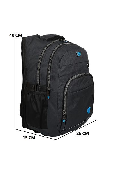 Relaxion Lidyamed 2226 - Black Daily Travel and Sports School Backpack