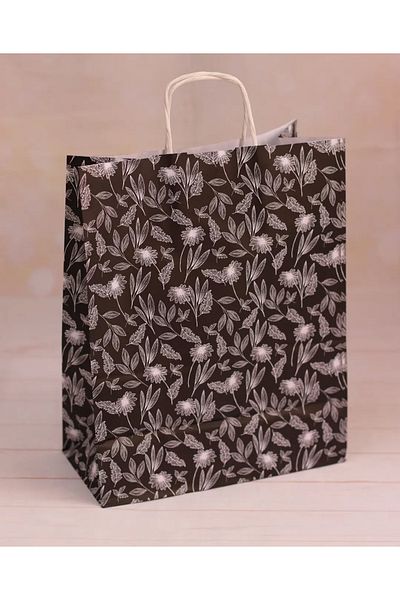 demontecraft Gift Package Leaf Pattern Paper Bag 25X12X31 3 Pcs