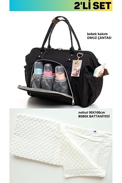 Sahra Leke Tutmaz Su Geçirmez Termal Bölmeli Bebek Bakım Sırt Çantası Ve 90x1...