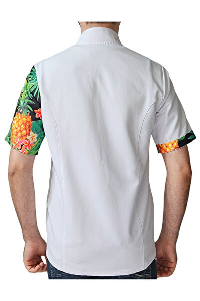 Ant Rotagrup Üniforma ve İş Elbiseleri Unisex Chef Jacket - Summer with Dessinli Precious Short Sleeves Fruit Pattern
