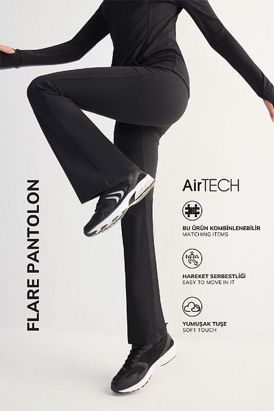 DeFacto Fit Flare Fit Athlete Slim Sweatpants Waist Hugging Wide Leg Standard Size C9192Ax25Sp
