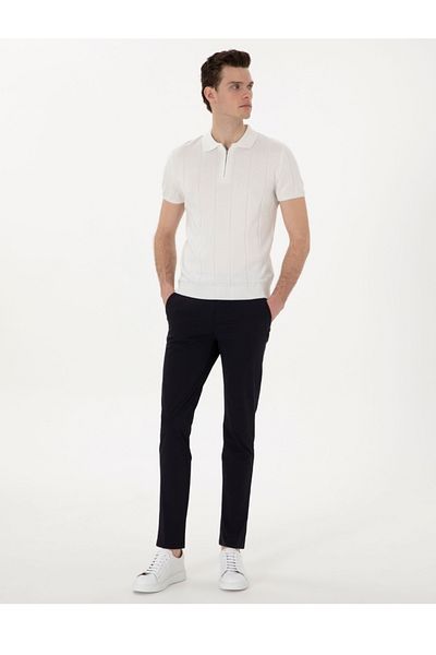 Pierre Cardin Πλεκτό μπλουζάκι με φερμουάρ slim fit