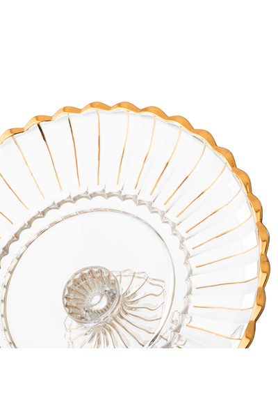 Dania Multi-purpose glass plate with a base for fruits, pastries and chocolates, size 33*14 cm