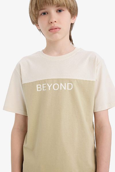 DeFacto Boy's Crew Neck Printed Short Sleeve T-Shirt D9295A825Sm