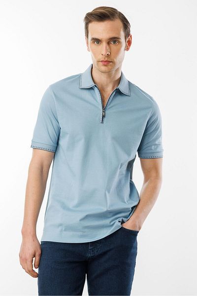 Desen Triko Ανδρικό μπλουζάκι Polo Blue Ferrum με γιακά