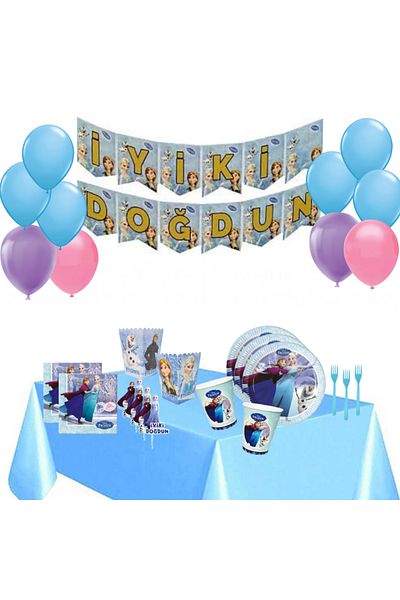 Paparti 8 Person Frozen Elsa Anna Birthday Party Concept Bulk Set