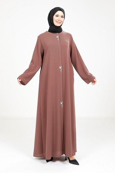 Beyza Кафява Абая с Детайлно Листо 3487
