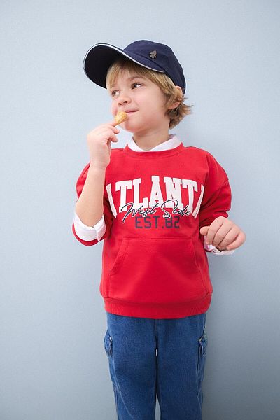 DeFacto Bedrucktes Sweatshirt mit Rundhalsausschnitt für Babys D7757A525SP
