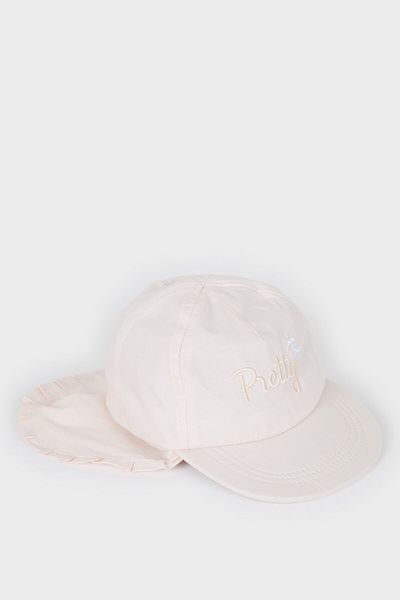 DeFacto Baby Girl Embroidered Neck Protected Cotton Cap Hat D8385A525Sm