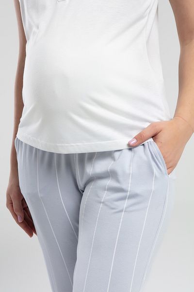 Pierre Cardin Set de pijamale de maternitate / maternitate pentru femei cu mâneci și guler cu plăcuțe