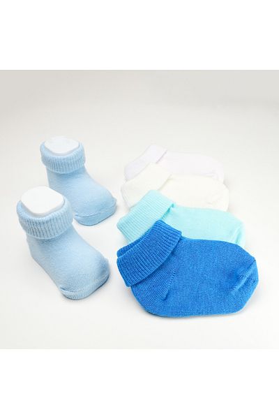 Akface Organic Cotton 5-Piece Newborn and Baby Socks Girl/Boy 0-24 Months