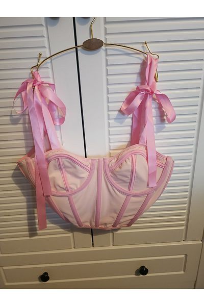G&H UNDERWEAR Ροζ κορσέ με λεπτομέρεια