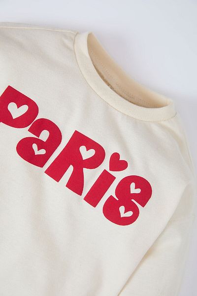 DeFacto Baby Girl Crew Neck Printed Long Sleeve T-Shirt D7870A525Sp