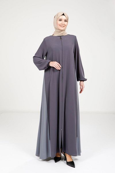Beyza Zippered Double Color Smoked Ferace 9326