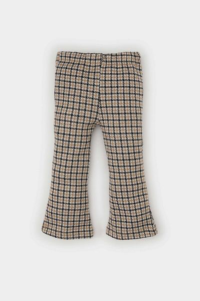 DeFacto Baby Girl Flare Fit Checkered Elastic Waist Trousers A9957A5
