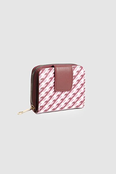 La La'Graccio Paris Paris Women's Zeba Patterned Wallet - Claret Red La'Graccio