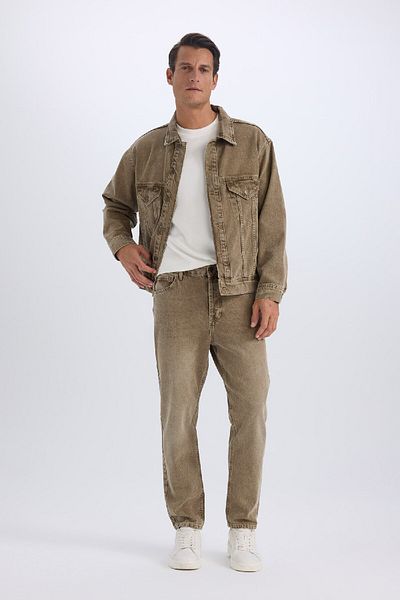 DeFacto 100% βαμβάκι 90's Slim Fit Skinny Fit Κανονική μέση στενό πόδι πλυμένο τζιν παντελόνι D8758ax24au