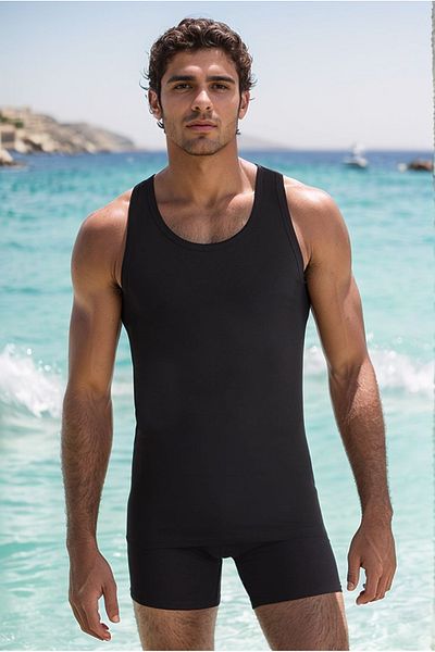 Kom Men Cotton Modal 4 Pieces Cross Strap Tank Top Clothing