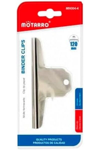 MOTARRO MN004-4 مشابك ملفات، عبوة من قطعتين، مقاس 12 سم، فضي