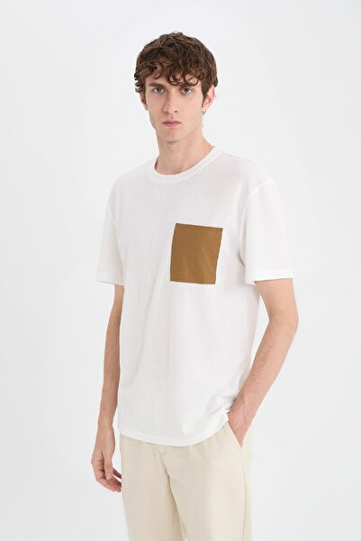 DeFacto Regular Fit Rundhalsausschnitt Kurzarm T-Shirt mit Taschen B6535ax25sm