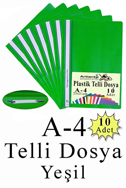 Artlantis Telli Dosya Plastik A4 10 lu 1 Paket Poşet Dosyalara Uyumlu Ekonomik Kaliteli Şeffaf Kapak Telli Dos