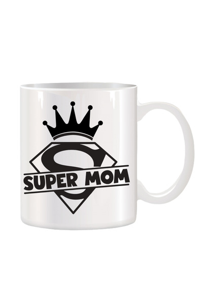 OEM Cana personalizata din ceramica alba Super Mom, INOVATIX®. 330 ml
