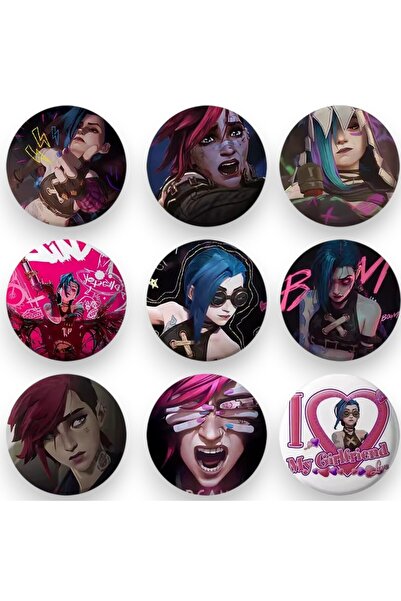MS Major Selection 9 Adet Arcane Jinx Temalı Rozet 44 mm model 2