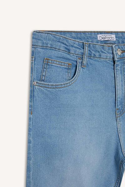 DeFacto Pantaloni Lina Comfort cu picior drept normal, spălat cu zăpadă D7946AX25SP