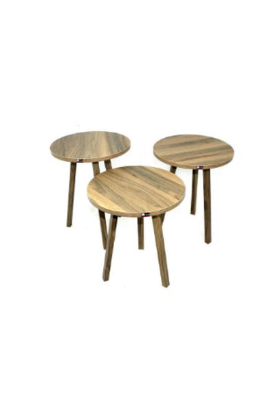 ROYAL ROSE Set of 3 round coffee tables, multi-colored, 50x38 cm