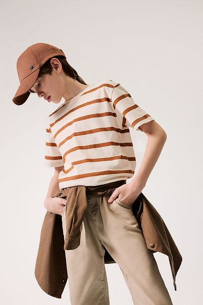 DeFacto Boy's Crew Neck Striped Short Sleeve T-Shirt D9491A825Sm