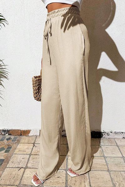 ruNadeS Women's Wrinkled Palazzo Trousers