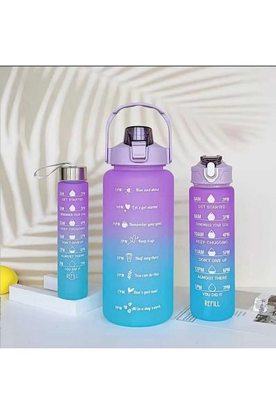 Fernanda Durable 3-Pack Water Bottle Set - Colorful Motivational Water Bottle 2 Stage Long Lasting Bpa Customized