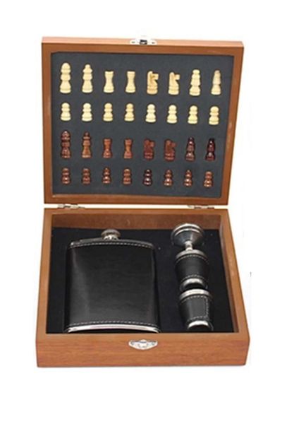 Fernanda Premium Stainless Steel 8.oz 2 Shot Glass Wooden Alcohol Set 20*18 cm