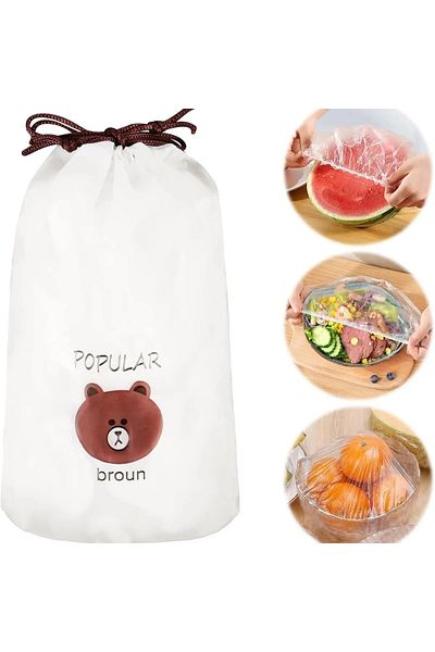 mucit home 100 Pieces Practical Freshness Preserving Pot and Plate Cap Multi-Purpose Lid Food Cap