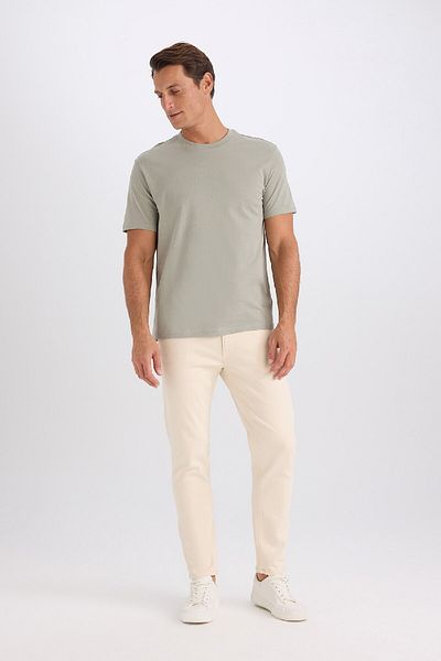DeFacto 100% Cotton New Regular Fit Crew Neck Basic Plain Short Sleeve T-Shirt V7699Az25Sp