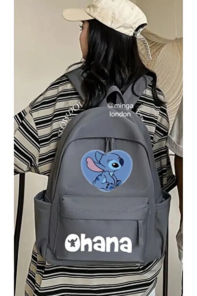 weywot Stitch Ohana Heart Dublu Imprimat Scoala, Sala de Clasă, Rucsac de buz...