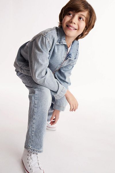 DeFacto Jachetă de jeans cu gât polo pentru băieți D6588A825SP