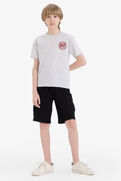 DeFacto Boy's Crew Neck Printed Short Sleeve T-Shirt D9275A825Sm