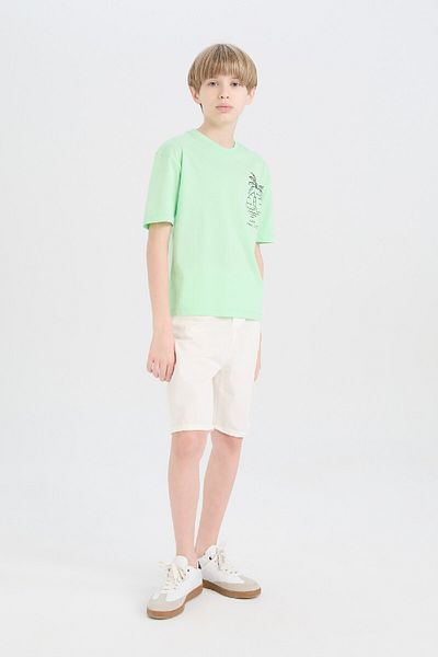 DeFacto Boy Oversize Wide Fit Crew Neck Printed Short Sleeve T-Shirt B6165A825Sm
