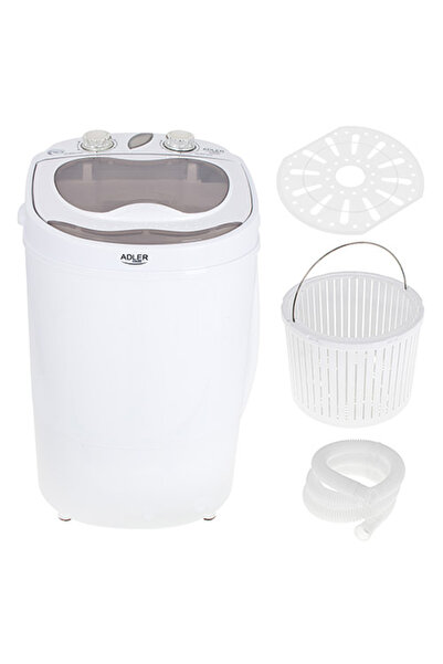 adler Mini masina de spalat rufe AD 8055, capacitate 3 kg, ideala pentru calatorii, camping sau vacanta