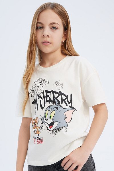 DeFacto Girls - Tom & Jerry Relax Fit Crew Neck T-Shirt D8827A825Sp
